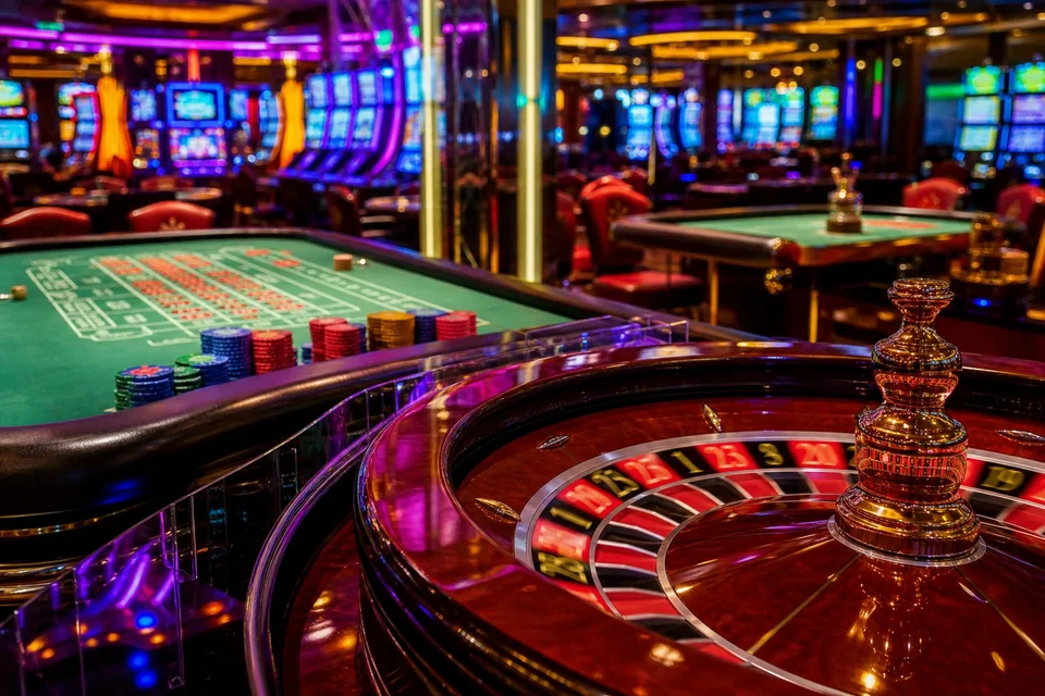 Las Vegas – stoły kasynowe w jaskrowych kolorach